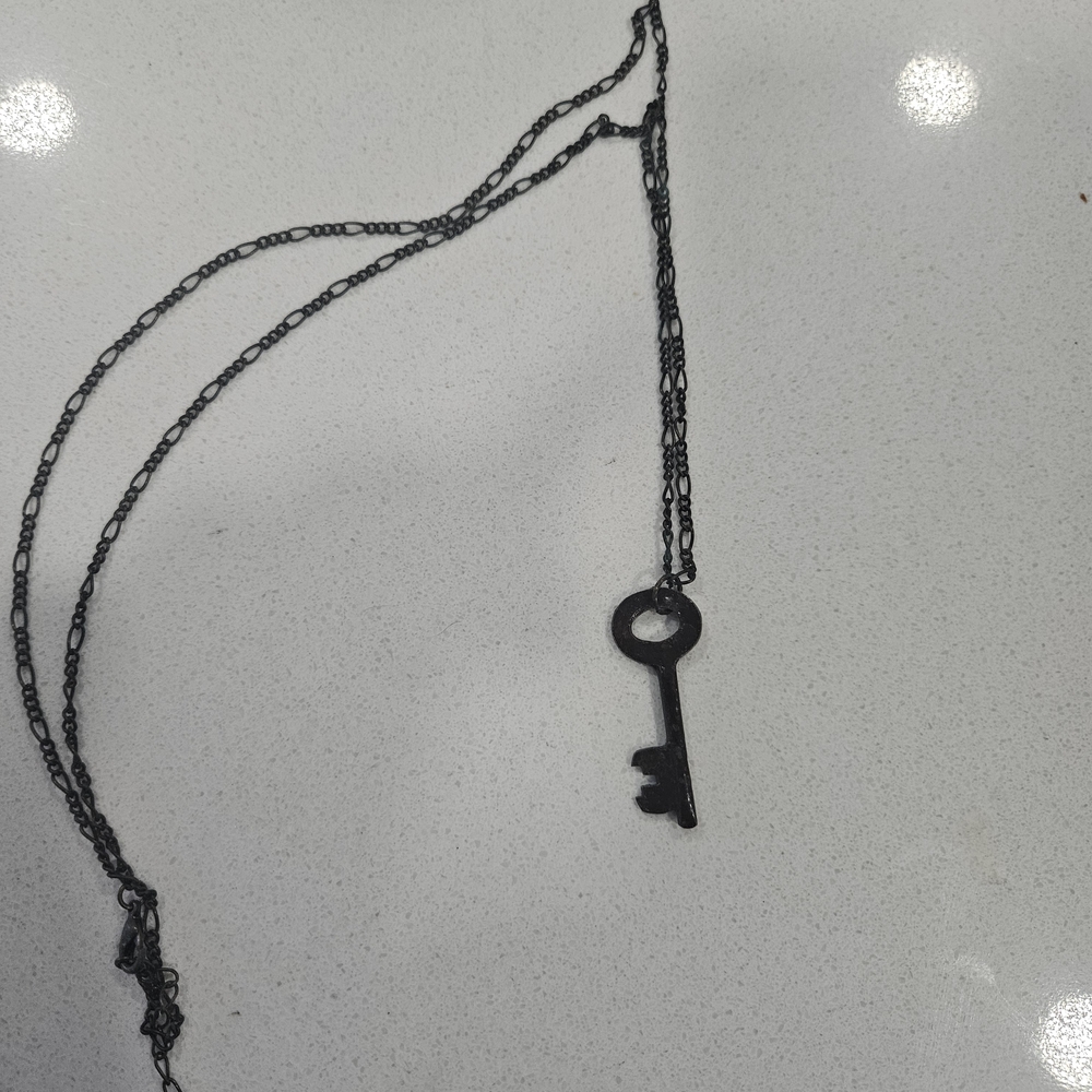 Black Key Pendant Necklace